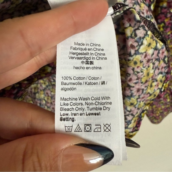 J.Crew x Liberty Fabric Cinched Waist Organic Cotton Top Size 6 Busy Izzy Print - Picture 9 of 10